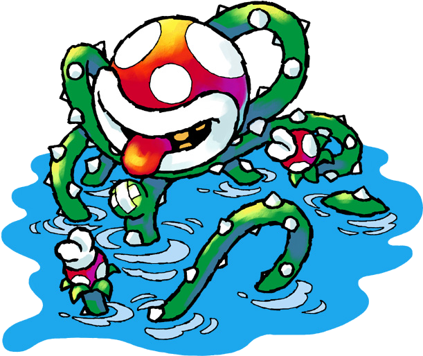 Piranha Clipart Attack - Yoshi's Island Piranha Plant (640x593)