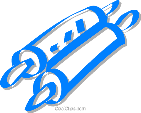 Torah Scroll Royalty Free Vector Clip Art Illustration - Torah Scroll Clip Art (480x386)