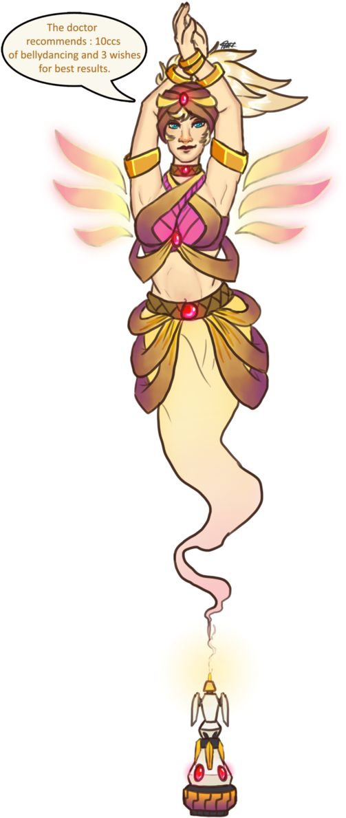 Genie Fanskin Mercy By Paristhedragon - Mercy Fanskin (656x1217)