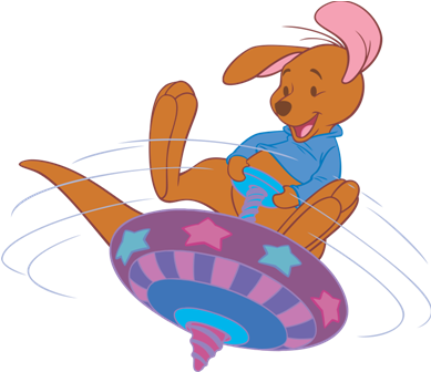 Winnie The Pooh Characters - Winnie The Pooh Roo On Top Necklace Circle Charm (389x336)