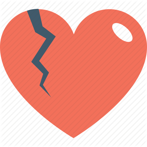 Broken Heart Clipart Divorced - Broken Heart (512x512)