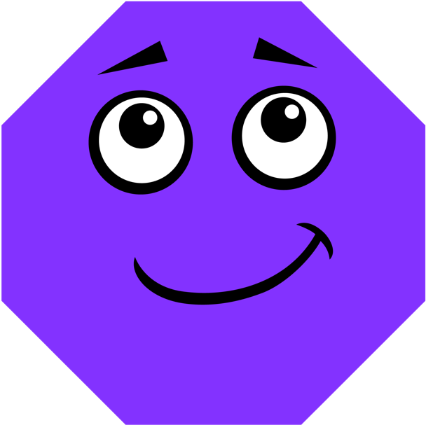 Octigons Clipart Purple - Octagon Shape Clipart (640x640)