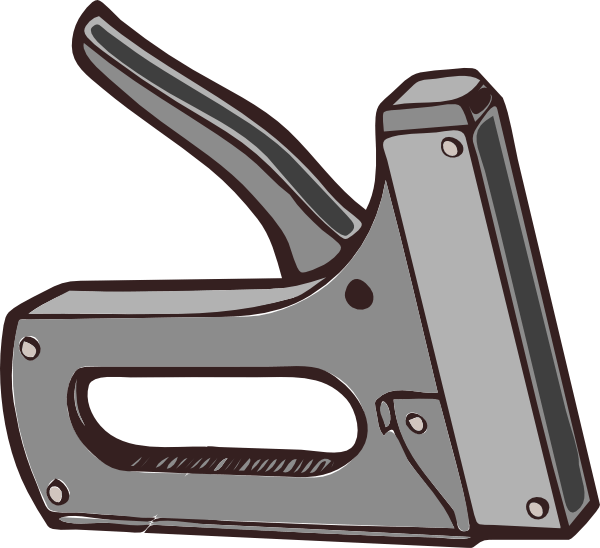 Stapler Clip Art At Clker - Staple Gun Transparent (822x750)