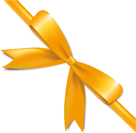 Ribbon Yellow Icon2 - Yellow Ribbon Bow Png (435x425)