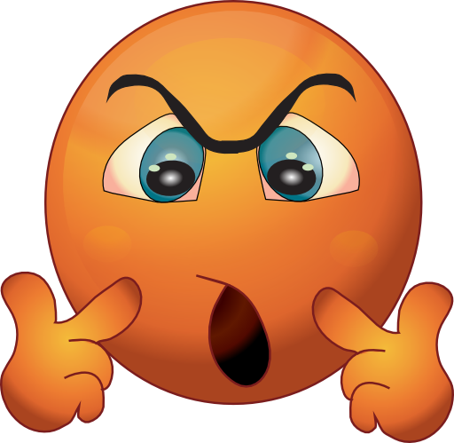 Angry Smiley Emoticon Clipart Royalty Free Public Domain - Orange Emoticon (512x499)