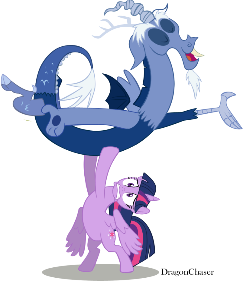Discord And Twilight Dance By Dragonchaser123 - Mlp Discord And Twilight Vector (847x943)