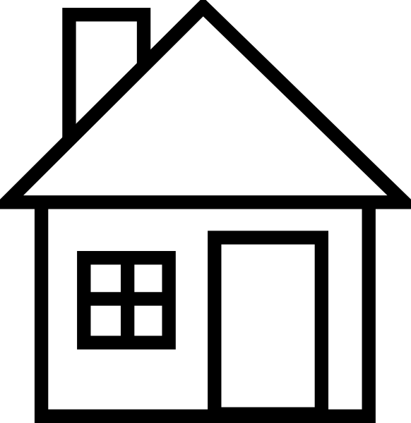White House Clipart Transparent - Hut Image Black And White (582x600)