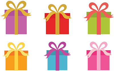 Colorful Wrapped Presents - Illustration (439x291)