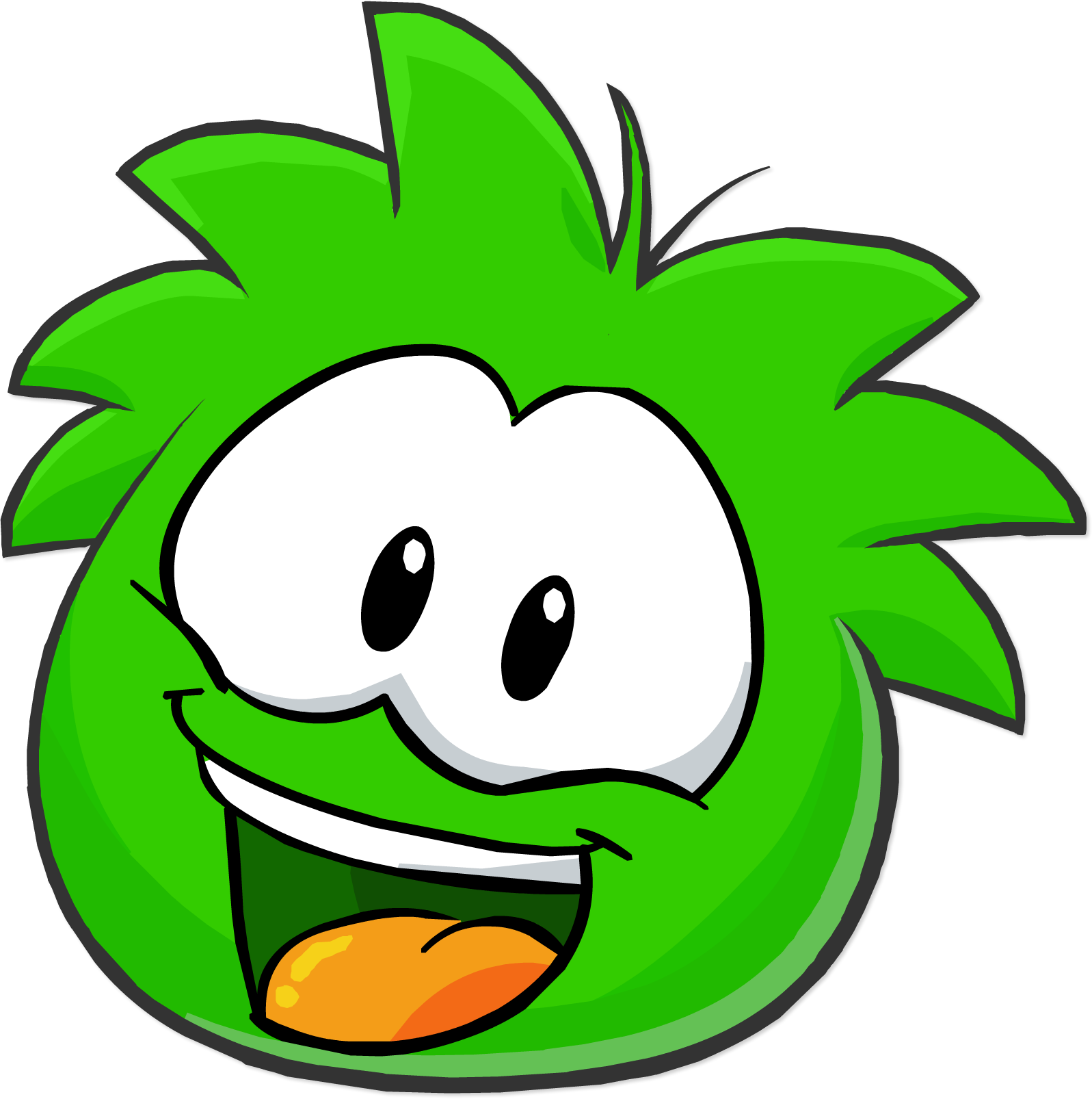 Green Puffle - Club Penguin Rainbow Puffle (1597x1606)