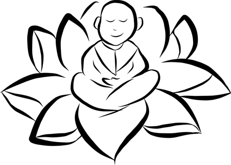 Meditating On A Lotus Flower - Desenhos De Pessoas Meditando (474x339)
