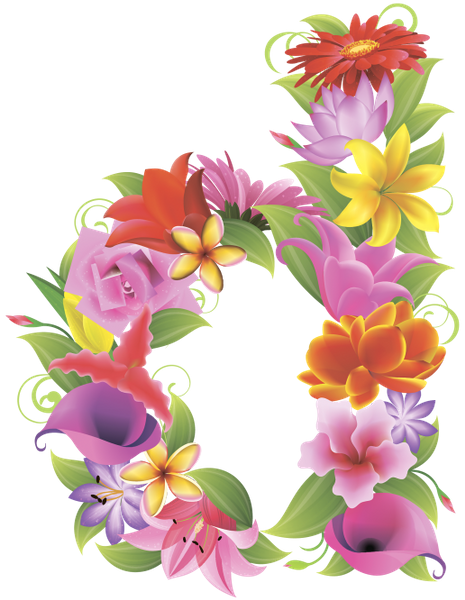 Английский Алфавит, Буква D, Цветочный Алфавит, Цветы, - Alphabet (465x600)