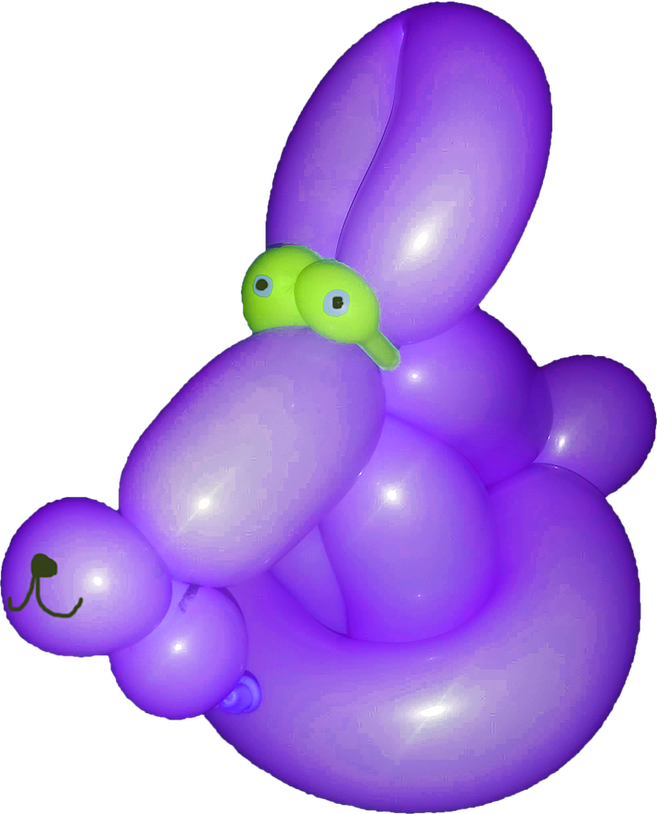 Purple Sitting Dog Balloon - Balloon (657x814)