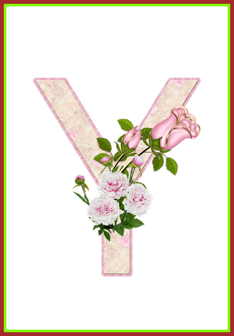 Rose Flower Rose Flower Y Awesome Flores Letras Para - Letter (925x1330)
