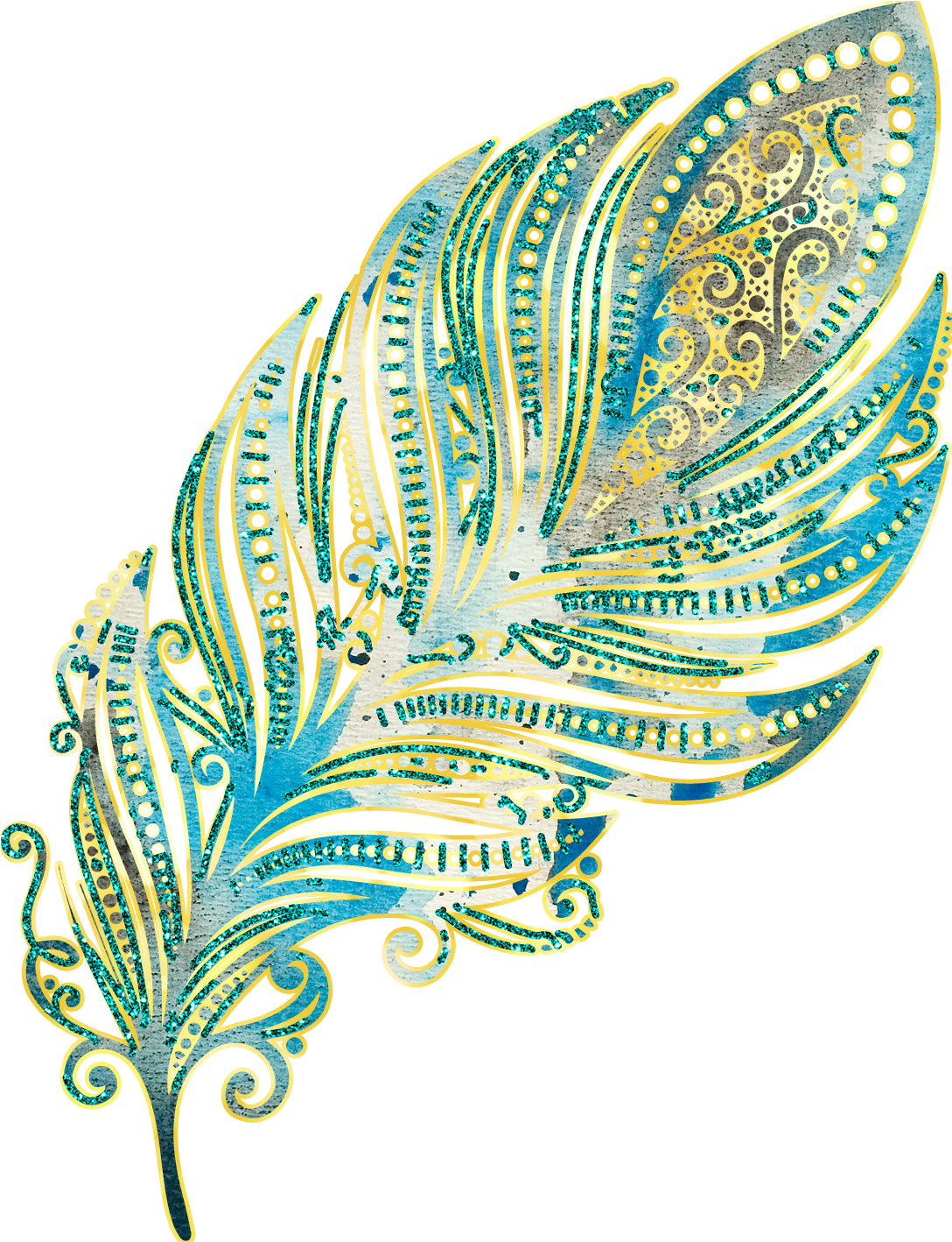 Feathers Glitter Gold Clip Art - Illustration (1500x1500)