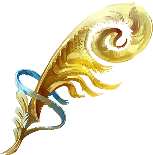 Golden Phoenix Feather By Childrenofnirvana - Illustration (500x500)