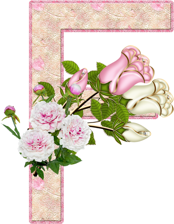 Flores Y Letras Para Decoupage - Letras Decorativas Para Imprimir Com Flor (808x1280)