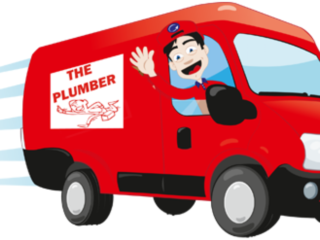 Plumbing Van Cliparts - Red Van Cartoon (640x480)