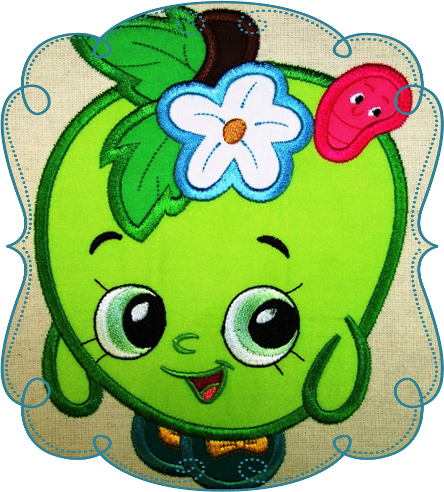 Shopkins Applique Machine Embroidery Design Pattern-instant - Cartoon (1000x1000)