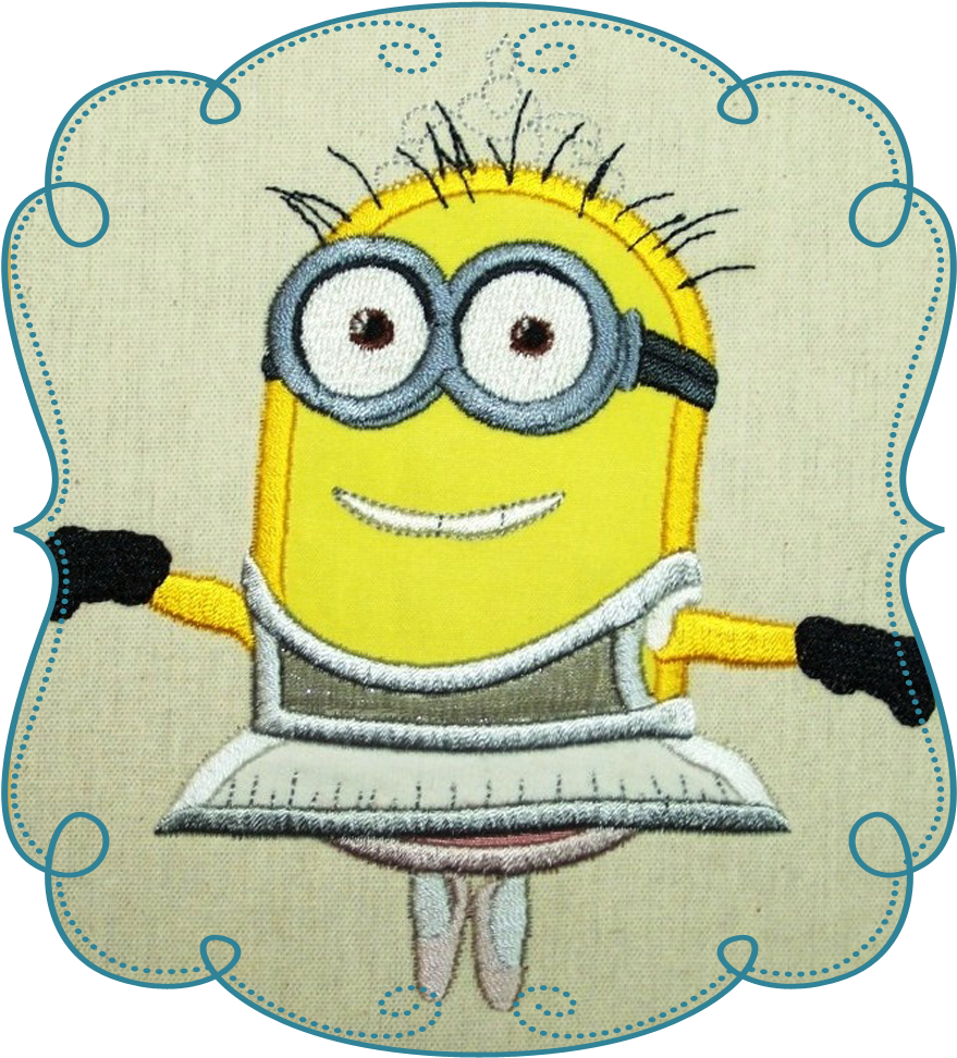 Ballerina Minion Appliaue Machine Embroidery Design - Ronald Duck (1000x1000)