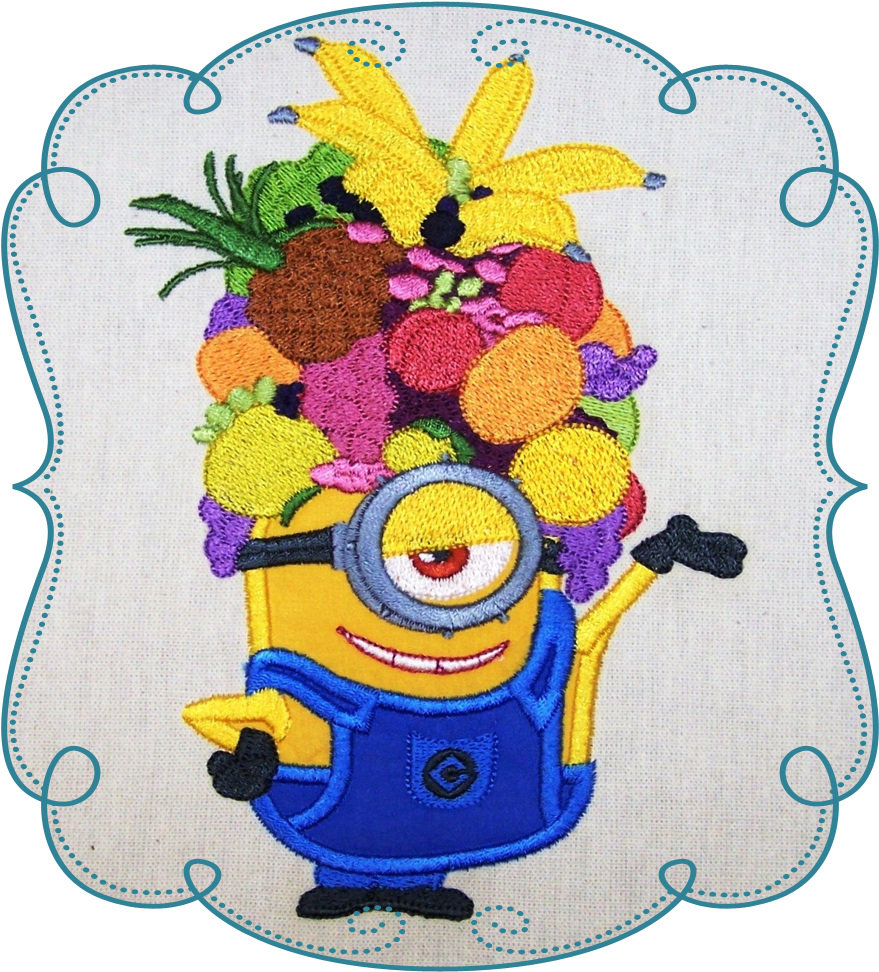 Fruit Basket Minion Applique Machine Embroidery Design - Embroidery (1000x1000)
