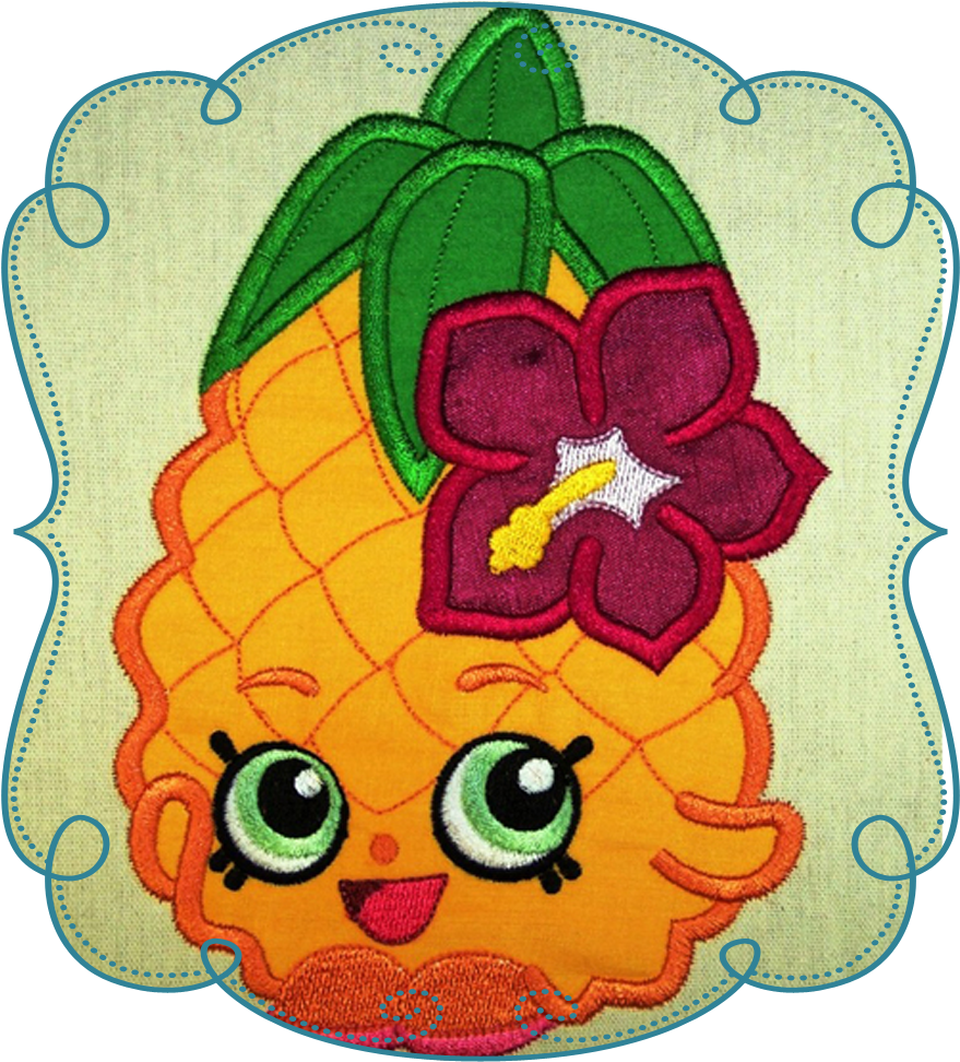 Shopkins Applique Machine Embroidery Design Pattern-instant - Cartoon (1000x1000)