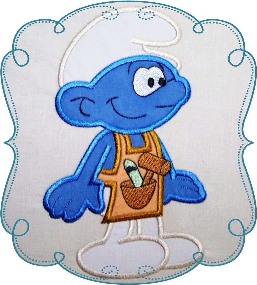 Smurf Applique Machine Embroidery Design Pattern-instant - Embroidery (1000x1000)