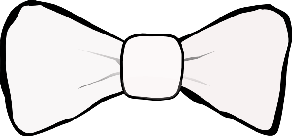 White Cartoon Bow Tie Cartoon - White Bow Tie Vector (600x280)