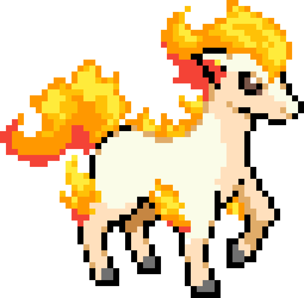 Ponyta By Moneyruler101 - Pixel Art Pokemon Ponyta (1173x1150)