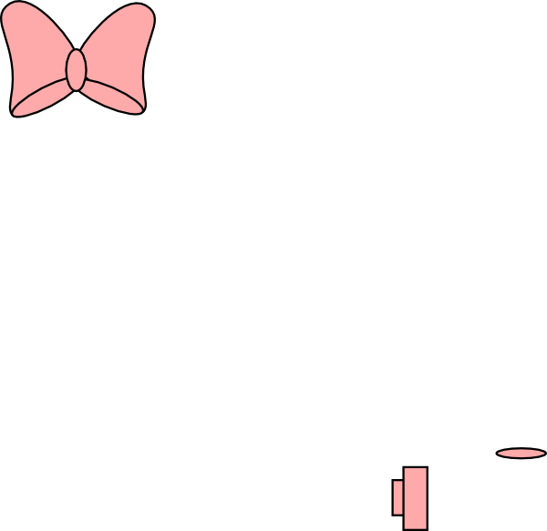 Pink Bow Black Trim Clip Art At Clker - Pink Bow Black Trim Clip Art At Clker (600x583)