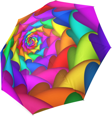 Psychedelic Rainbow Spiral Umbrella Foldable Umbrella - Umbrella (500x500)