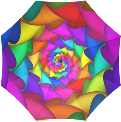 Psychedelic Rainbow Spiral Umbrella Foldable Umbrella - Interestprint Designed Laptop Shoulder Bag Psychedelic (500x500)