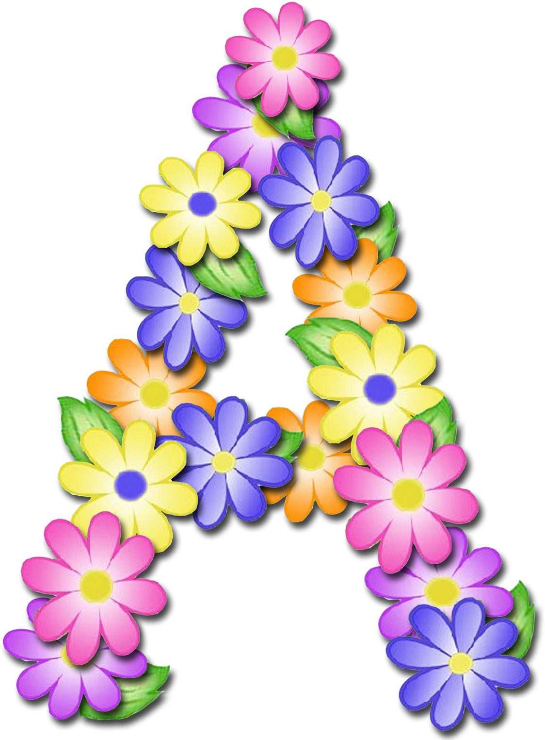 Letras Em Png Com Fundo Transparente Para Scrapbook - Letter A Flower Design (1600x1558)
