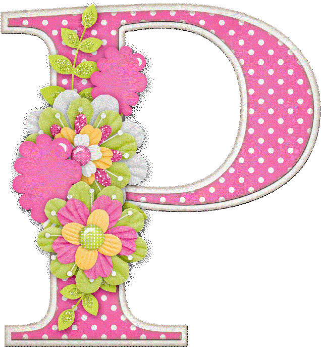 Abecedario Con Letras Con Flores - Letras Con Flores Png (700x748)