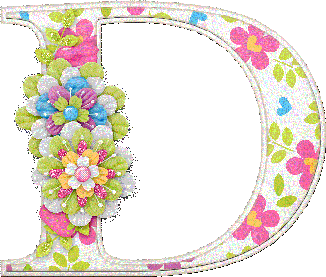Alfabeto Letras Mayúsculas Adornadas Con Flores - Letras Con Flores Para Imprimir (700x584)