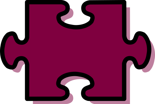 Piece Of Puzzle Purple Clip Art At Clker - Puzzle Pieces Clip Art (600x404)