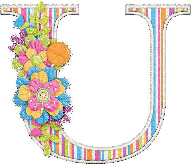 Alfabeto Letras Mayúsculas Adornadas Con Flores - Letra A Con Flores Png (700x584)