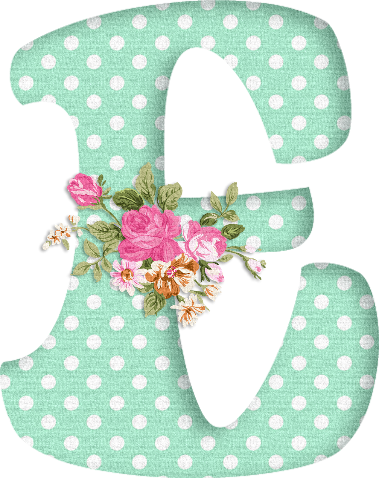 E - Letra E Con Flores Para Imprimir (1267x1600)