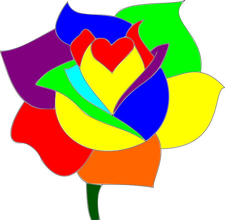 Image - Rainbow Flower Drawing (723x706)