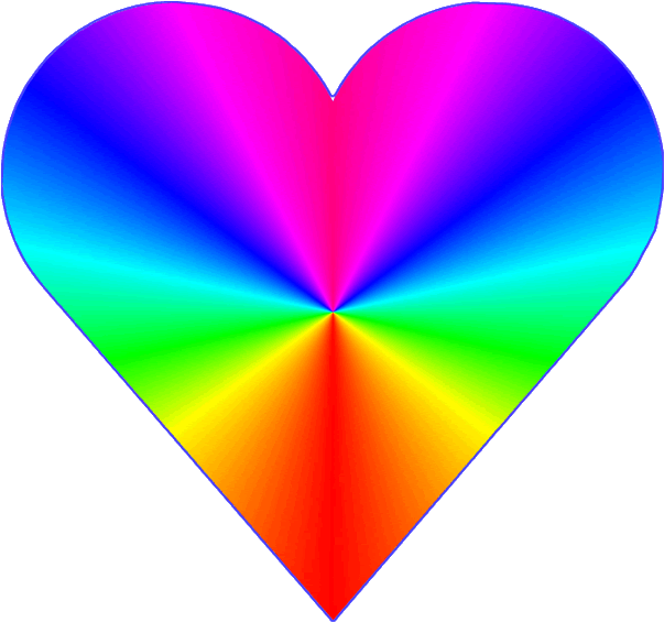 Rainbow Heart Clip Art Clipart Free Download - Different Colors Of Hearts (641x602)