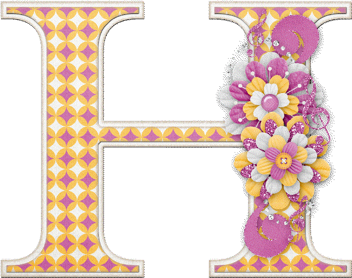 Alfabeto Letras May&250sculas Adornadas Con Flores - Letras H Con Flores (700x587)