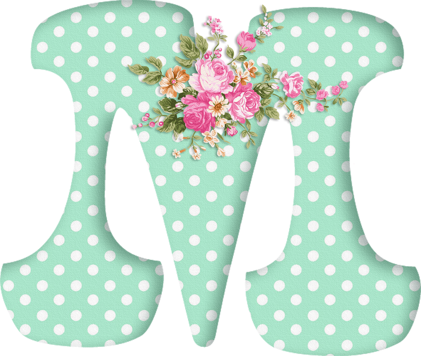 Abecedario Con Flores - Letra M Com Flor (1600x1354)