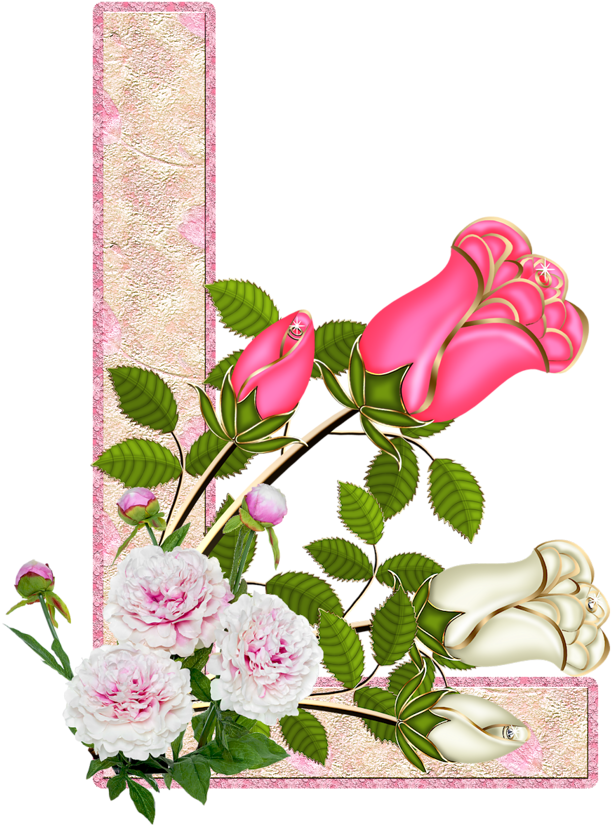 Flores Y Letras Para Decoupage - Flowers With L Letters (699x1280)