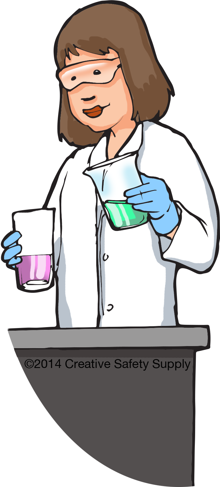Safe Clipart Lab Safety - Laboratory Ppe Clip Art (743x1645)