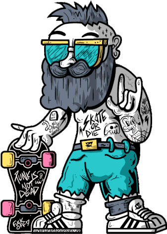 Skate Or Die - Cartoon (600x587)