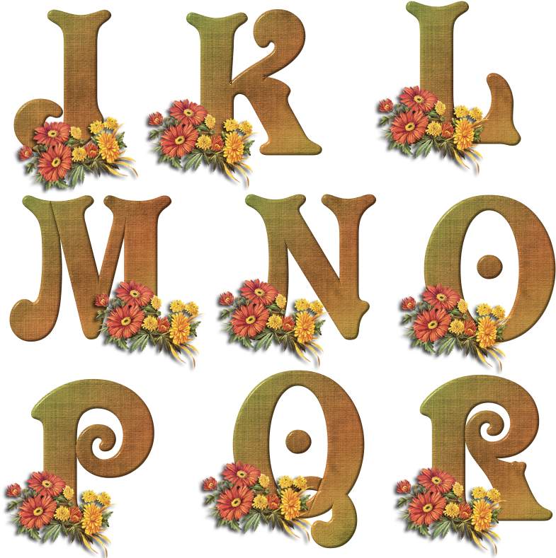 Flores Y Letras Para Decoupage - Betük Png (800x800)