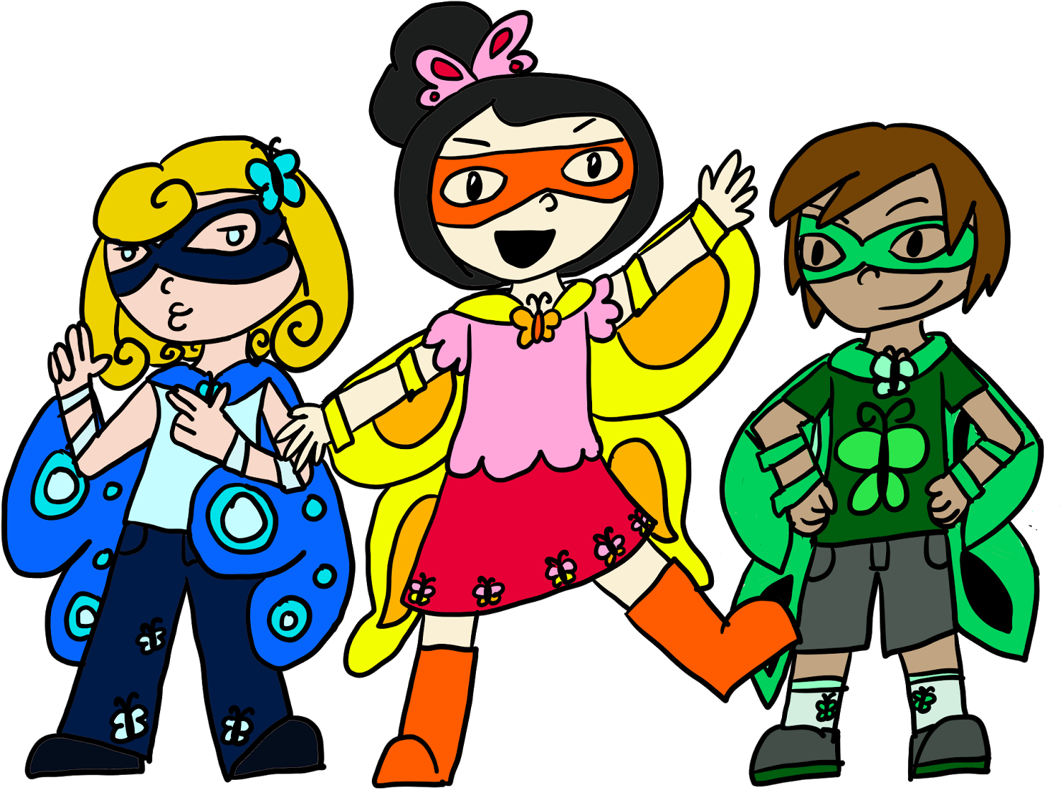 Butterfly Gang - Cartoon (1600x1205)