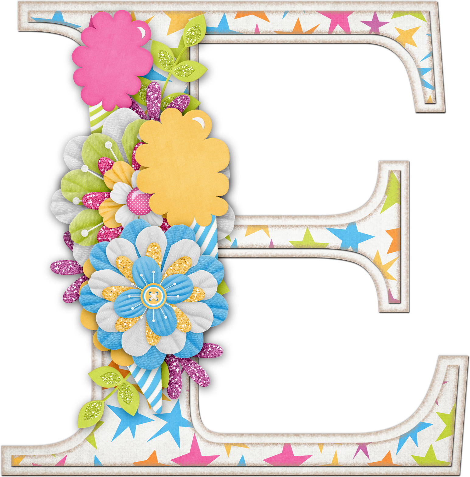 Alfabeto Colores Y Flores - Letras Con Flores Png (1671x1790)