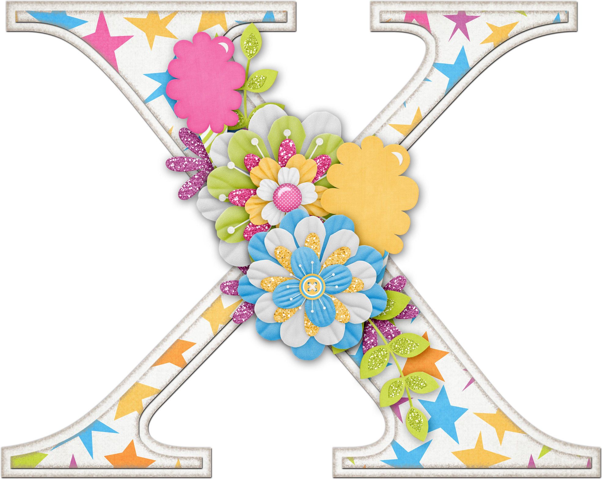Alfabeto Colores Y Flores - Letras Mayusculas Con Flores (2000x1727)
