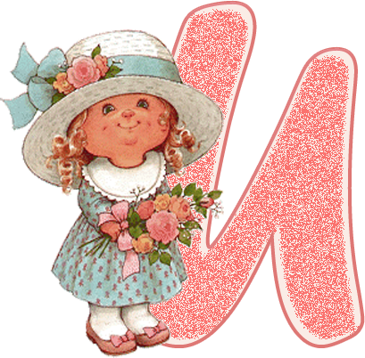 Alfabeto De Nenita Con Flores, Dibujo De Sarah Kay - Sarah Kay Bebe (409x402)