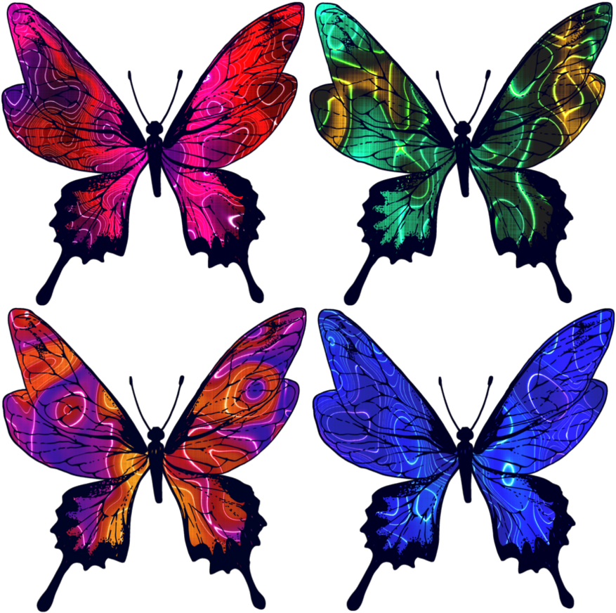 Batik Butterfly Set 1 By Victorian Lady - Scrapbooking (894x894)